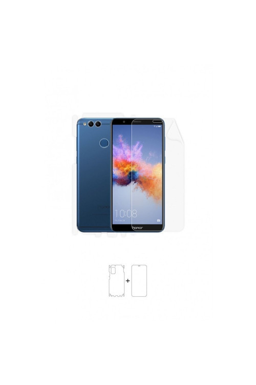 Honor 7x 360 ° Full Body Ekran Koruyucu Kaplama Ön Arka Yan Darbe Emici Poliüretan Film