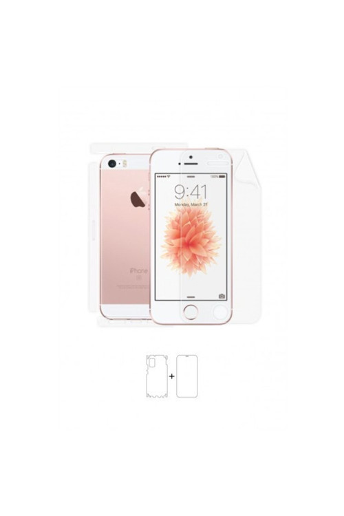 Iphone Se 360 ° Full Body Ekran Koruyucu Kaplama Ön Arka Yan Darbe Emici Poliüretan Film