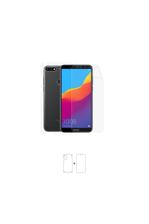 Honor 7c 360 ° Full Body Ekran Koruyucu Kaplama Ön Arka Yan Darbe Emici Poliüretan Film