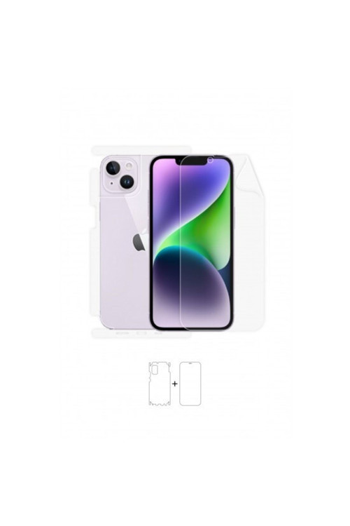 Iphone 14 360 ° Full Body Ekran Koruyucu Kaplama Ön Arka Yan Darbe Emici Poliüretan Film