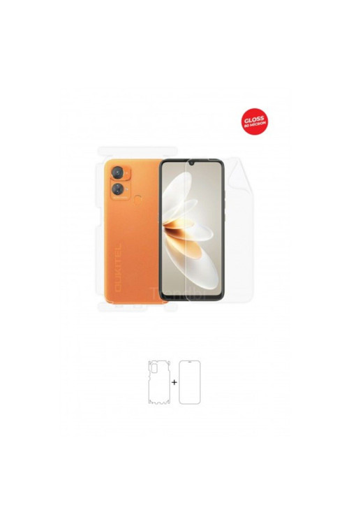 Oukitel C33 360 ° Full Body Ekran Koruyucu Kaplama Ön Arka Yan Darbe Emici Hd Film