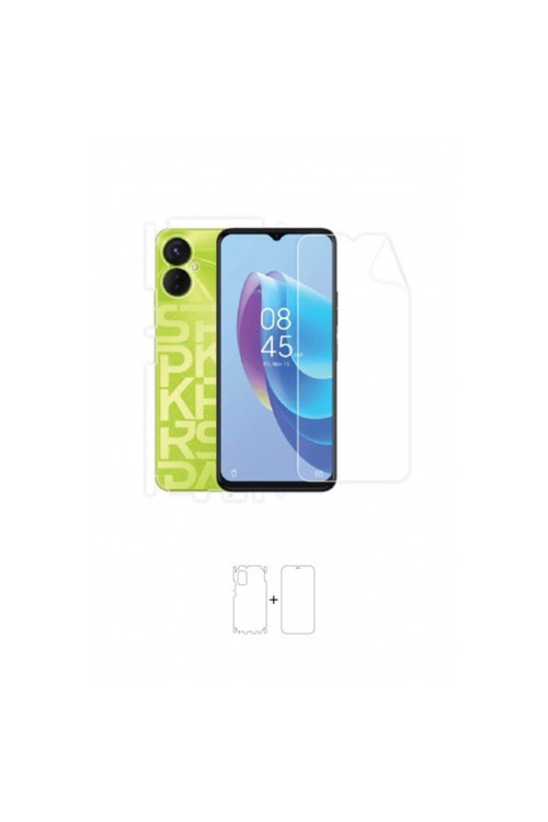 Tecno Spark 9 Pro 360 ° Full Body Ekran Koruyucu Kaplama Ön Arka Yan Darbe Emici Poliüretan Film