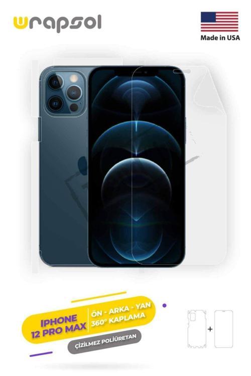 Iphone 12 Pro Max 360 ° Full Body Ekran Koruyucu Kaplama Ön Arka Yan Darbe Emici Poliüretan Film
