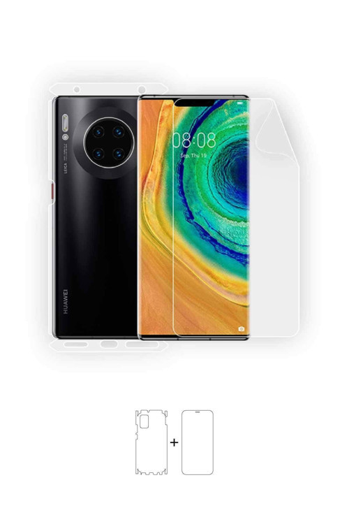 Huawei Mate 30 Pro 360 ° Full Body Ekran Koruyucu Kaplama Ön Arka Yan Darbe Emici Poliüretan Film