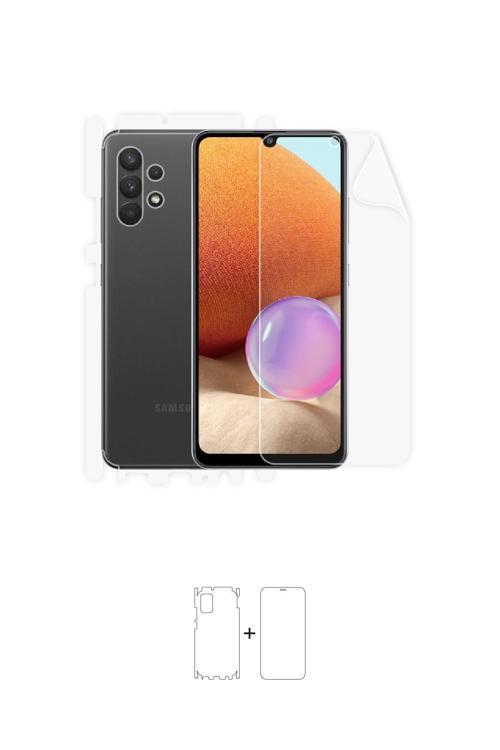 Galaxy A32 360 ° Full Body Ekran Koruyucu Kaplama Ön Arka Yan Darbe Emici Poliüretan Film
