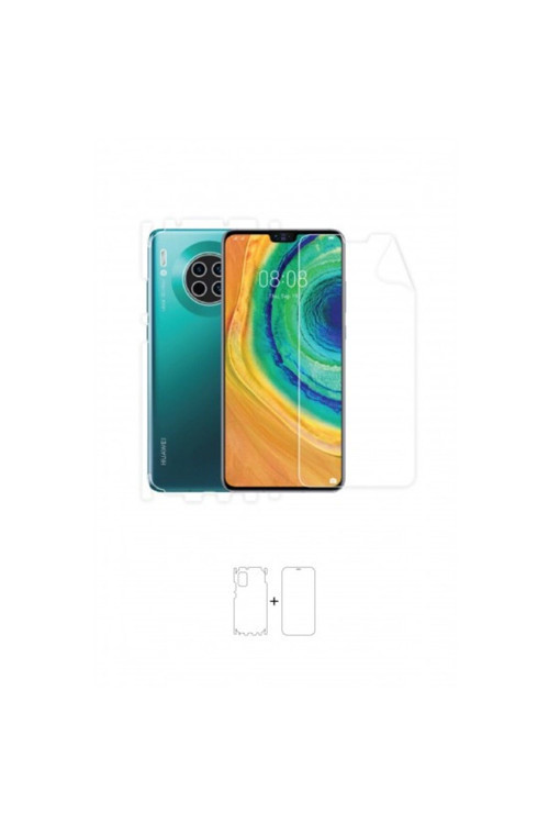 Huawei Mate 30 360 ° Full Body Ekran Koruyucu Kaplama Ön Arka Yan Darbe Emici Poliüretan Film