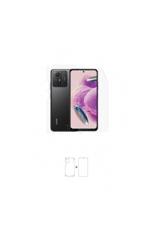 Xiaomi Redmi Note 12s 360 ° Full Body Ekran Koruyucu Kaplama Ön Arka Yan Darbe Emici Poliüretan Film