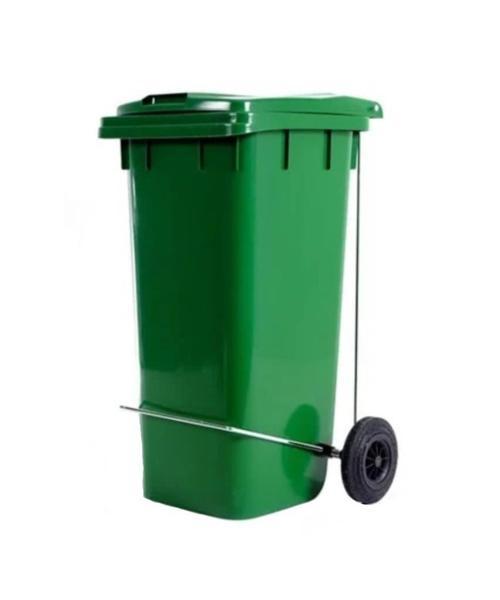 SY-6507 Pedallı Tekerlekli Kapaklı Plastik Çöp Konteyneri 120 lt