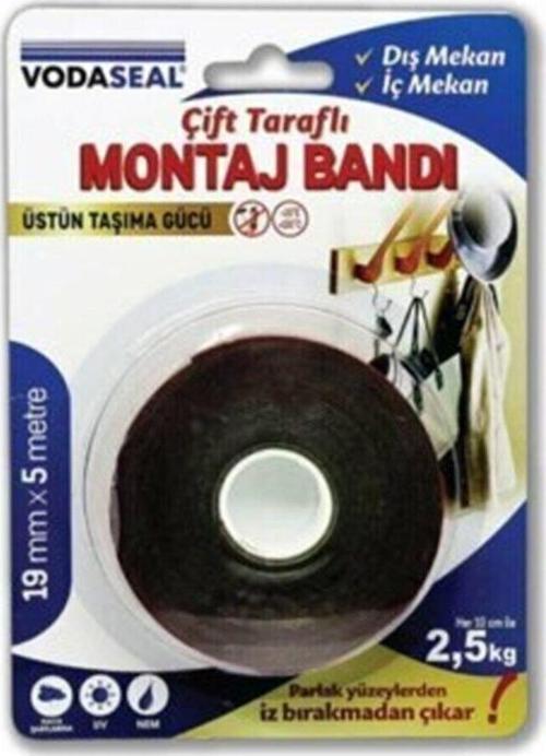 Çift Taraflı Montaj Bandı 19Mm X 5 Metre Gri Vhb Bandı Üstün Taşıma Gücü
