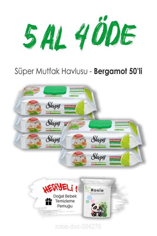 5 AL 4 ÖDE Sleepy Bergamotlu Süper Mutfak Havlusu 50'li ve ROSIE