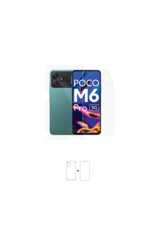 Xiaomi Poco M6 Pro 360 ° Full Body Ekran Koruyucu Kaplama Ön Arka Yan Darbe Emici Poliüretan Film