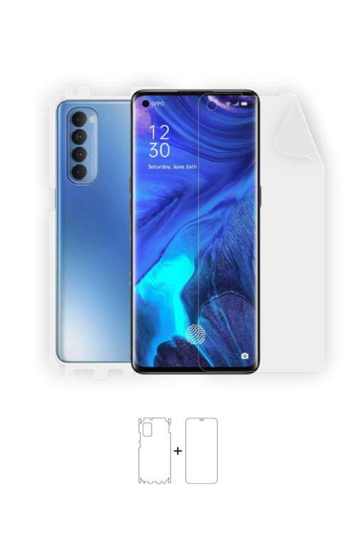 Oppo Reno 4 Pro 360 ° Full Body Ekran Koruyucu Kaplama Ön Arka Yan Darbe Emici Poliüretan Film