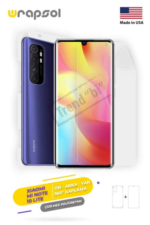 Xiaomi Mi Note 10 Lite Full Body Ekran Koruyucu Ön Arka Yan Darbe Emici Poliüretan Film