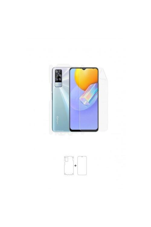 Vivo Y51 360 ° Full Body Ekran Koruyucu Kaplama Ön Arka Yan Darbe Emici Poliüretan Film