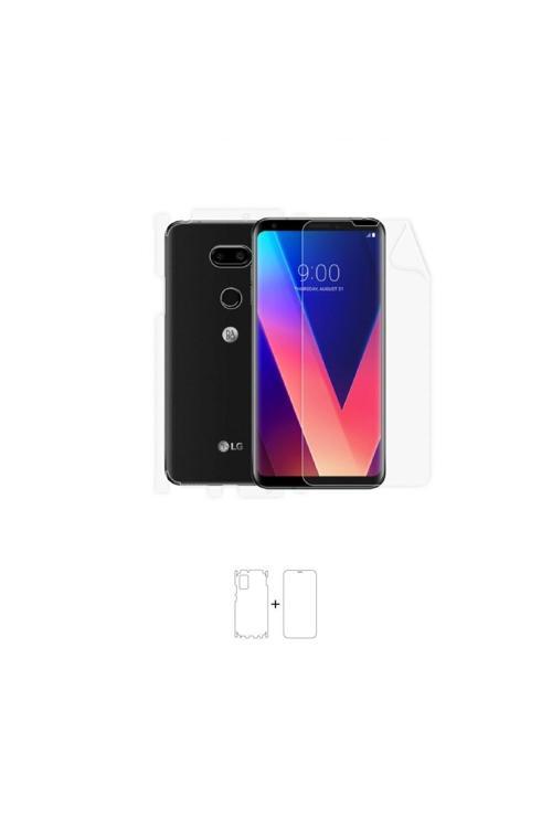Lg V30 Plus 360 ° Full Body Ekran Koruyucu Kaplama Ön Arka Yan Darbe Emici Poliüretan Film