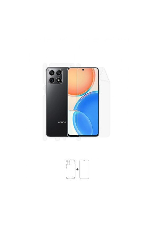 Honor X8 360 ° Full Body Ekran Koruyucu Kaplama Ön Arka Yan Darbe Emici Poliüretan Film