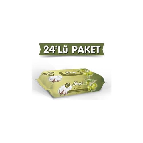 90'lı Zeytin Yağlı Islak Mendil (24 Adet)