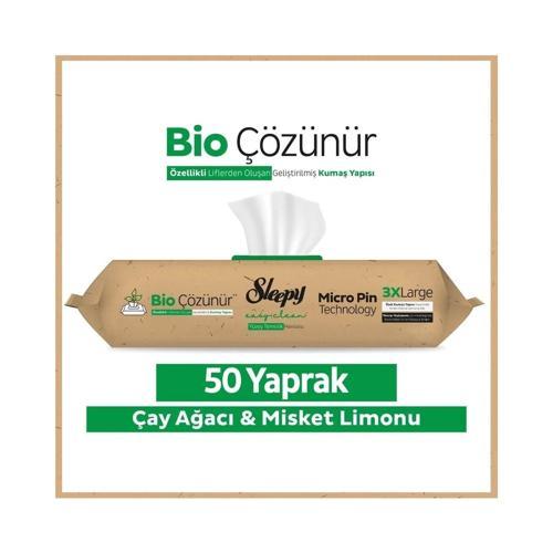 Bio Yüzey Temizlik Havlusu 50 Adet Çayağacı Misket Limonlu