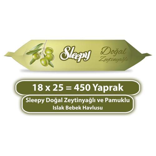 Doğal Zeytinyağlı ve Pamuklu Islak Bebek Havlusu 18 x 25 450 Yaprak