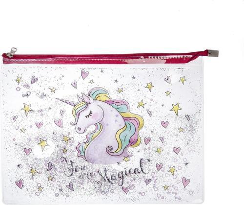 Fermuarlı Şeffaf Dosya Sulu A4 Flamingo Vk-0073-03