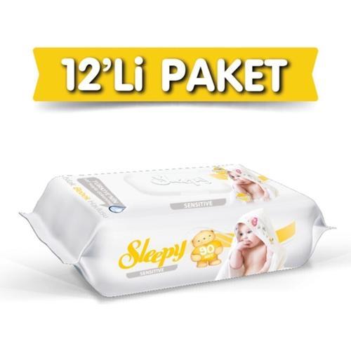 Islak Havlu Sensitive 90''lı Kapaklı x12