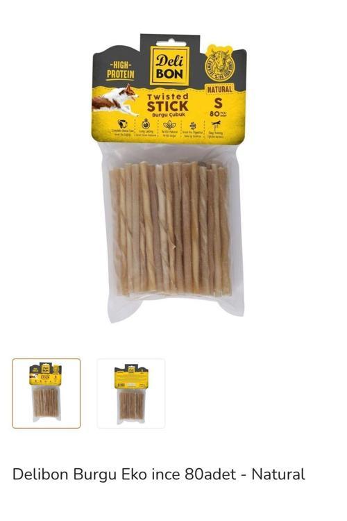 PATRON BARNEY Deli Bon Natural s 80 Adet Burgu Çubuk Sığır Derisi 80 Adet S