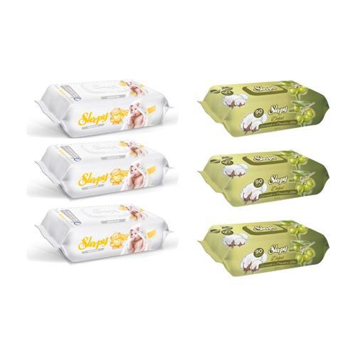 Sensitive Islak Havlu 90'lı x 3 Adet + Zeytinyağlı 90'lı x 3 Adet