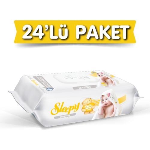Islak Havlu Sensitive 90''lı Kapaklı x24