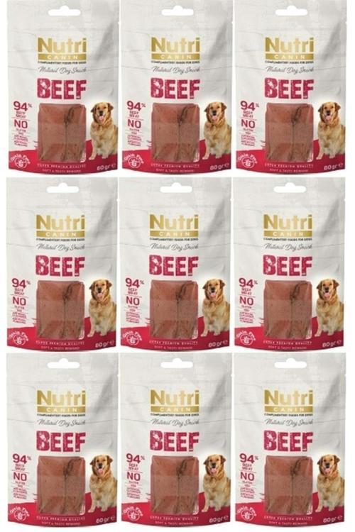 Nutri Canin Beef Snack Tahılsız Sığır Etli Köpek Ödülü 80gr 9 Adet