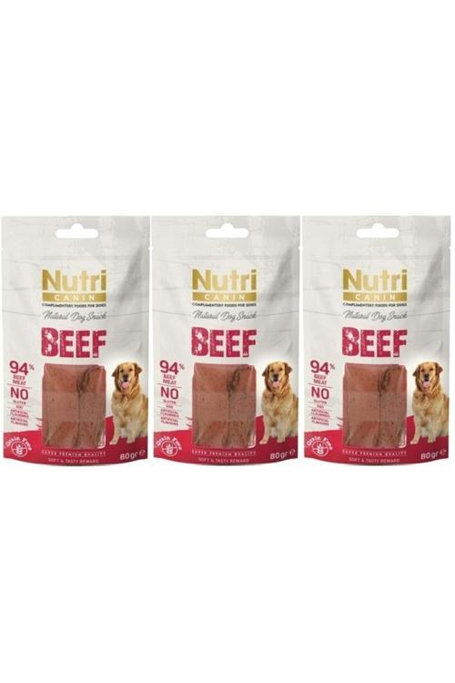 Nutri Canin Beef Snack Tahılsız Sığır Etli Köpek Ödülü 80gr 3 Adet
