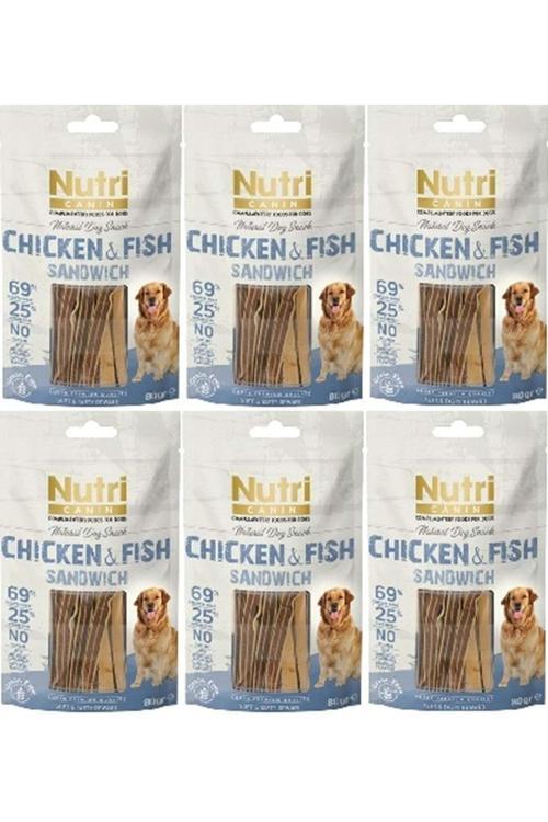 Nutri Canin 80gr Tahılsız Tavuk Balık Etli Sandvic Köpek Ödülü 80gr 6 Adet