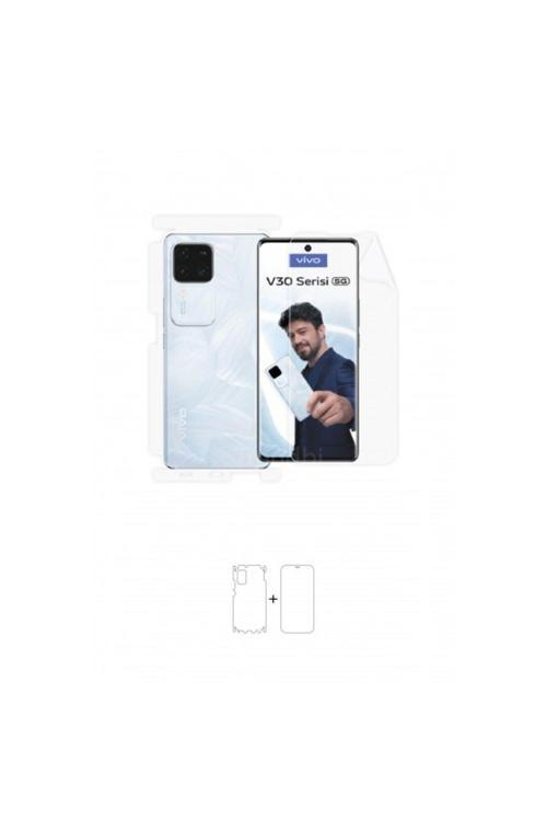 Vivo V30 5G 360 ° Full Body Ekran Koruyucu Kaplama Ön Arka Yan Darbe Emici Poliüretan Film