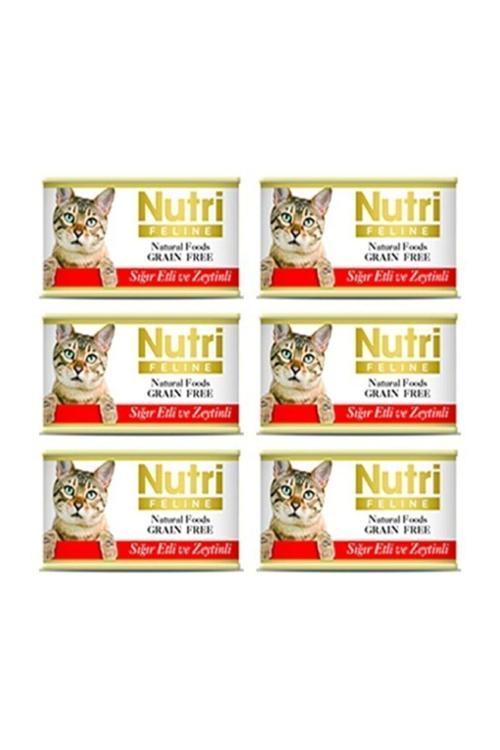 Nutrı Feline Kıyılmış Kedi Konserve Sığır Etli Ve Zeytinli 85gr X 6 Adet