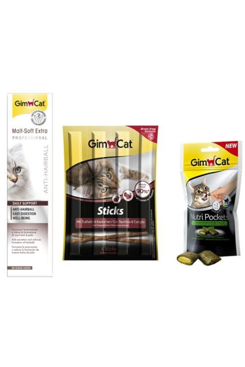 Malt Paste Kedi Macunu 100 gr Sticks Hindi Etli 20 gr Nutri Pockets Kedi Otlu 60 gr