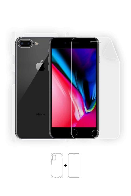Iphone 8 Plus 360 ° Full Body Ekran Koruyucu Kaplama Ön Arka Yan Darbe Emici Poliüretan Film