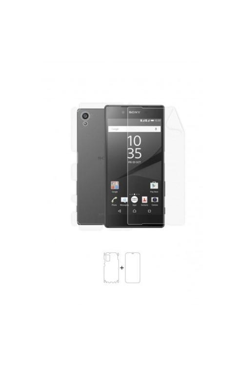 Sony Xperia Z5 Dual 360 ° Full Body Ekran Koruyucu Kaplama Ön Arka Yan Darbe Emici Poliüretan Film
