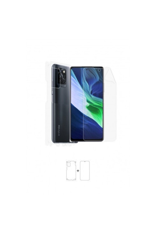 Infinix Note 10 Pro 360 ° Full Body Ekran Koruyucu Kaplama Ön Arka Yan Darbe Emici Poliüretan Film