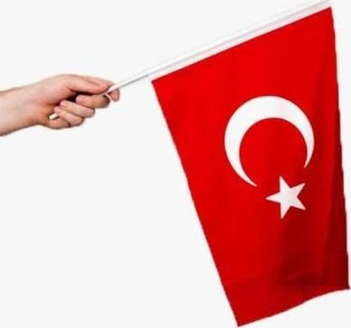 Vt226 Bez Türk Bayrağı Sopalı 30X45Cm (10 Lu Paket)