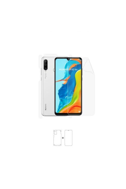 Huawei P30 Lite 360 ° Full Body Ekran Koruyucu Kaplama Ön Arka Yan Darbe Emici Poliüretan Film