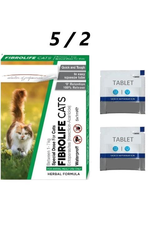 Kedi İç Dış Bitkisel Anti-Parazit-Uzaklaştırıcı Bitkisel 5 ADETDamla (2adet TABLET HEDİYEDİR)