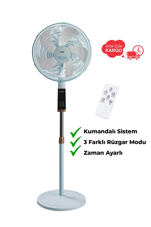 SF18 RMX 75W Beyaz Ayaklı Vantilatör – Uzaktan Kumandalı, Sessiz, 3 Kademeli