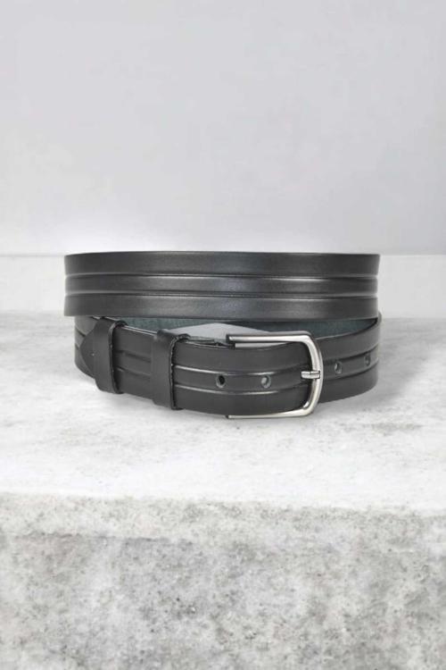 Erkek Siyah Hakiki Deri 4 cm Kot Kanvas  Kemeri Orjinal Deri Spor Kemer 2402622