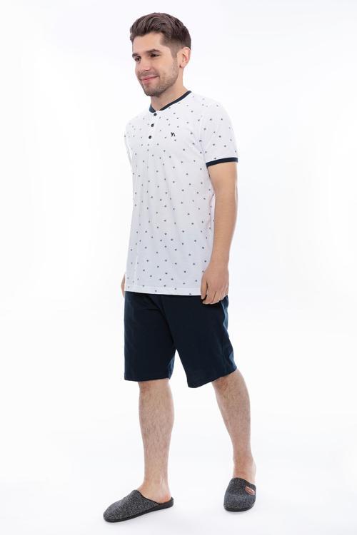 2061 Erkek Düğmeli 3'Lü Pijama Takım
