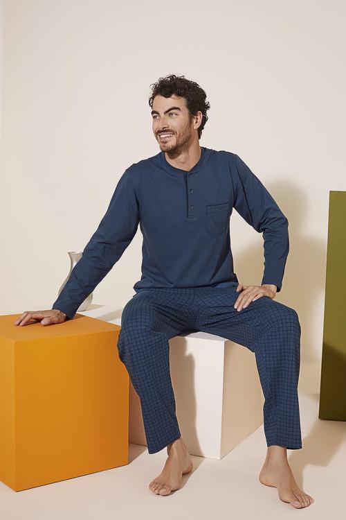 9230 Erkek Midi Yaka Pijama Takım