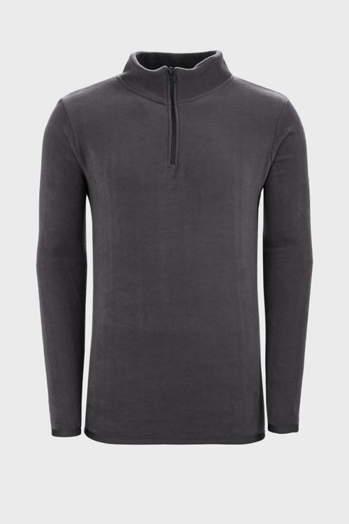 Regular Fit Fermuarlı Dik Yaka Kışlık Şardonlu Erkek Polar 5827006 ANTRASİT