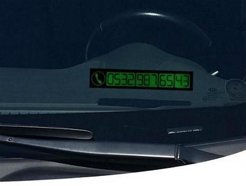Büro Ev Ofis Arabası için Araç İçi Fosforlu Telefon Numaralık Oto Numaratör Plaka
