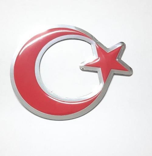 Büro Ev Ofis Arabası için 12CM Tekli Araç Dışı Plastik Yapışır Ay Yıldız Oto Kaporta Stickerı