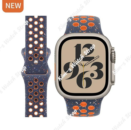 Apple Watch 42mm Kordon KRD-02 Suya Dayanıklı Delikli Renkli Silikon Kordon