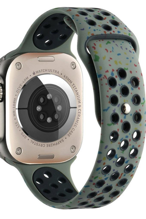 Apple Watch 42mm Kordon KRD-02 Suya Dayanıklı Delikli Renkli Silikon Kordon