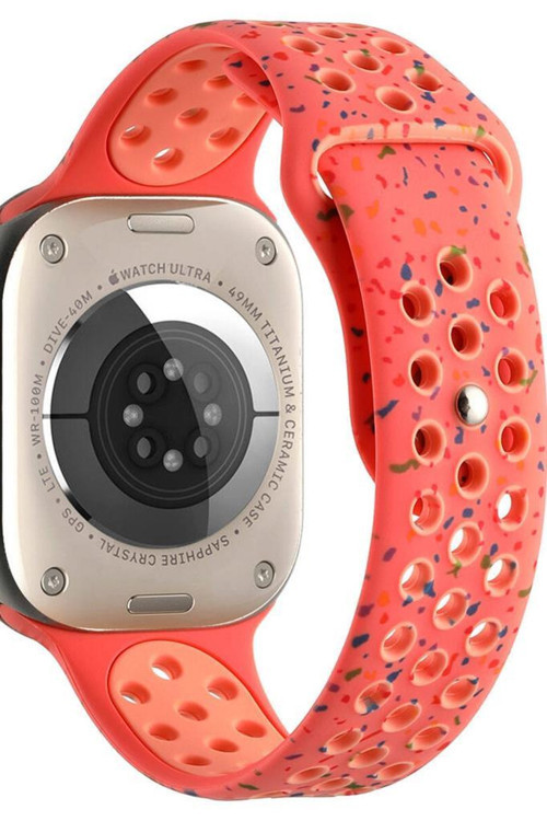 Apple Watch 42mm Kordon KRD-02 Suya Dayanıklı Delikli Renkli Silikon Kordon